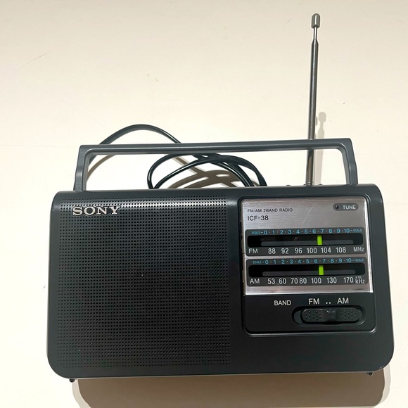 Sony Media Sony Icf38 Portable Am Fm 2 Band Radio Ac Dc Power Cord